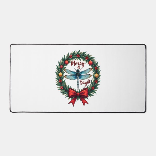 Holiday Wreath Dragonfly Schreibtischunterlage (Vorderseite)