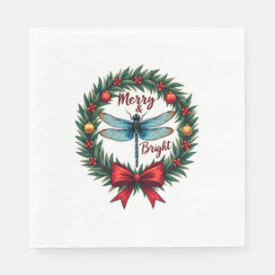 Holiday Wreath Dragonfly Serviette