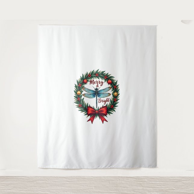 Holiday Wreath Dragonfly Wandteppich (Vorderseite)