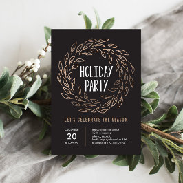 Holiday Wreath EDITABLE FARBE Party Einladung