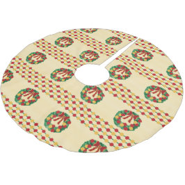 Holiday Wreath Knit Polyester Weihnachtsbaumdecke