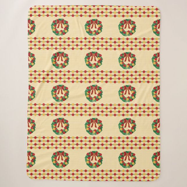 Holiday Wreath Knit Sherpadecke (Vorderseite)