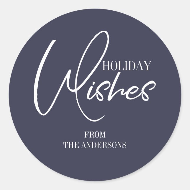 Holiday wünscht Weihnachtsaufkleber Runder Aufkleber (Vorderseite)