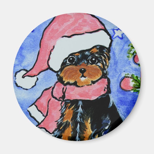 Holiday Yorkie Poo Magnet (Vorne)