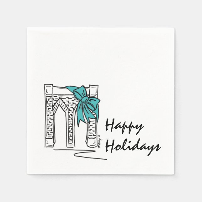 Holidays Brooklyn NYC WeihnachtsHanukka New York Serviette (Vorderseite)