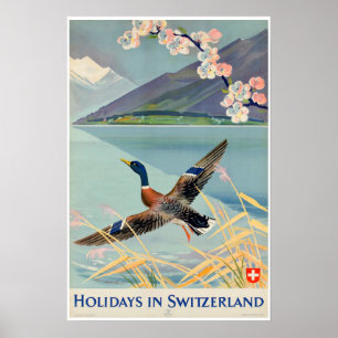 Holidays in Switzerland, Travel Poster