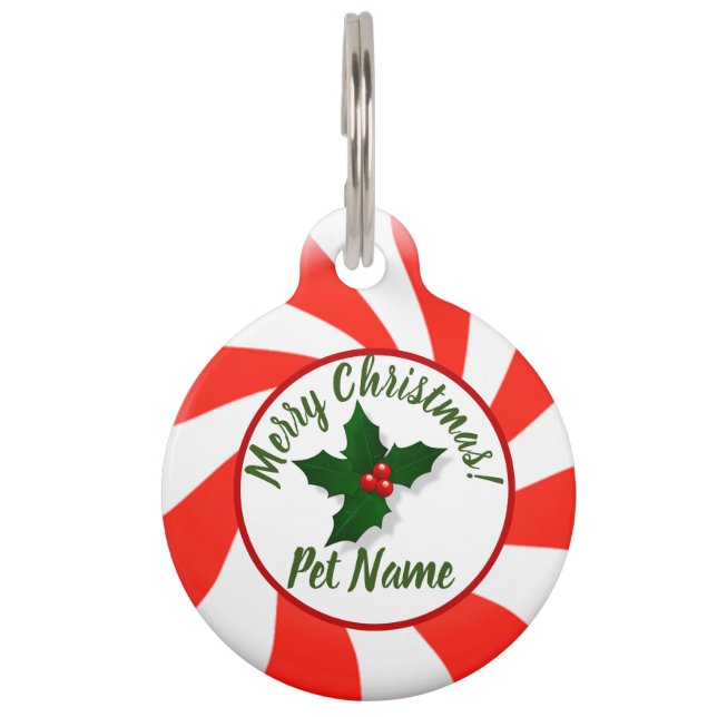 Holidays Minze Candy Custom Haustiermarke (Vorderseite)