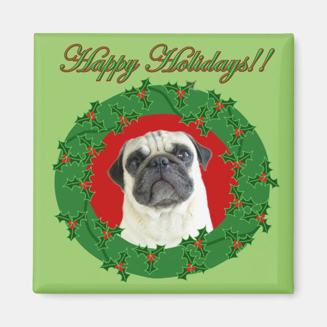 Holidays Mops Magnet (Vorne)
