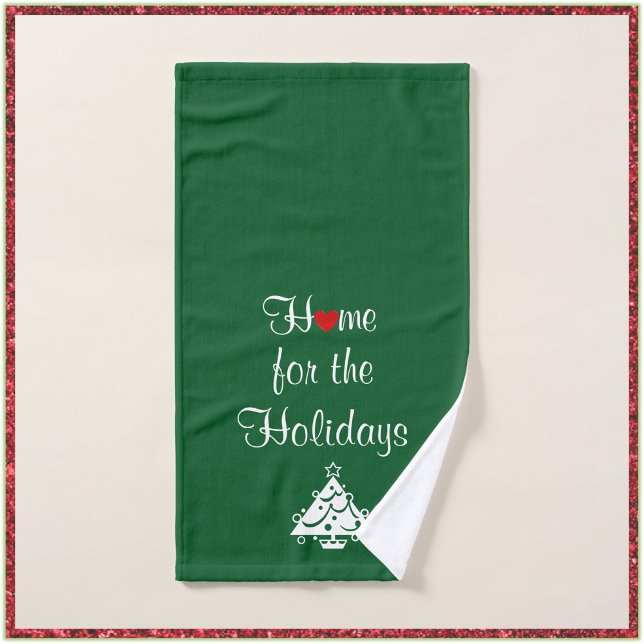 Holidays Red Heart & Tree Handtuch (Von Creator hochgeladen)
