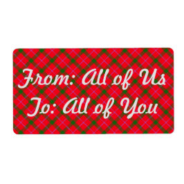 HolidayZ Plaid / Tartan - Étiquettes cadeaux pour 