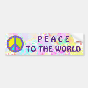 holiES - farbiges PEACE-Zeichen + Ihre Ideen Autoaufkleber