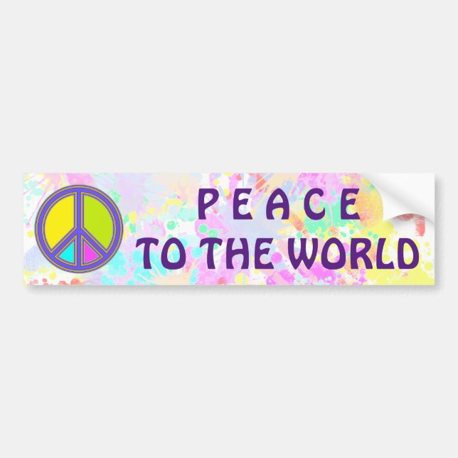 holiES - farbiges PEACE-Zeichen + Ihre Ideen Autoaufkleber (Vorne)
