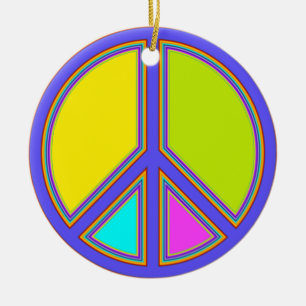 holiES - farbiges PEACE-Zeichen + Ihre Ideen Keramikornament