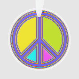 holiES - farbiges PEACE-Zeichen + Ihre Ideen Ornament