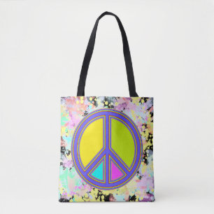 holiES - farbiges PEACE-Zeichen + Ihre Ideen Tasche