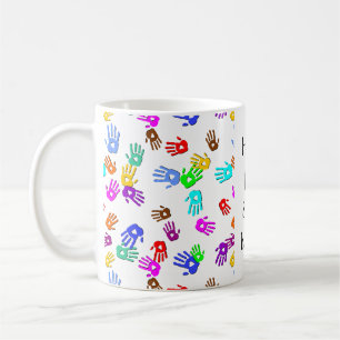 holiES - händfarbenes Muster 1 + Ihr Backgr. Kaffeetasse
