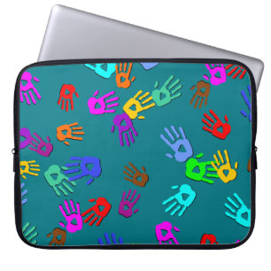 holiES - händfarbenes Muster 1 + Ihr Backgr. Laptopschutzhülle