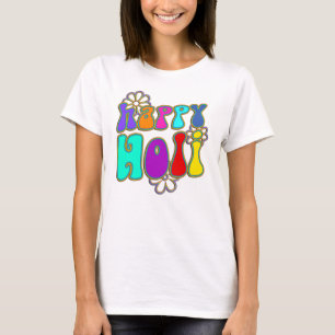 holiES - HAPPY HOLI Kontur Blume 1 T-Shirt