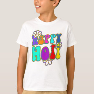 holiES - HAPPY HOLI Kontur Blume 1 T-Shirt
