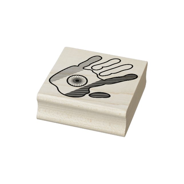 holiES - India Flag Hand + Ihre Ideen Gummistempel (Stempel)