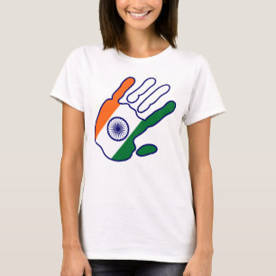 holiES - India Flag Hand + Ihre Ideen T-Shirt