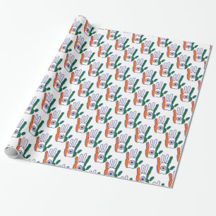 holiES - Indische Flagge Hand + Ihre Hintergrundfa Geschenkpapier