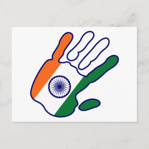holiES - Indische Flaggenhand Postkarte