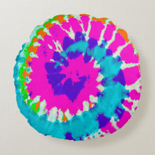 holiES - Power-gewundene Batik-Art Rundes Kissen