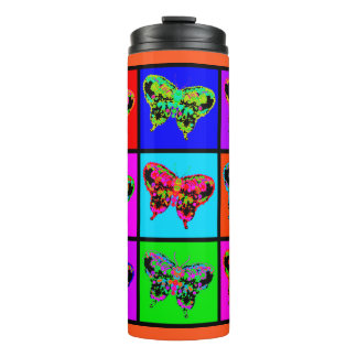 holiES - Psychedelische Schmetterlinge Mosaik Thermosbecher