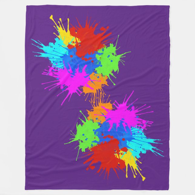 holiES - Splashes rund 2 + Ihre Ideen Fleecedecke (Vorderseite)