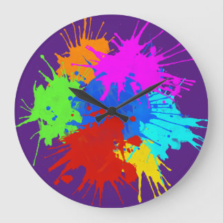 holiES - Splashes rund 2 + Ihre Ideen Große Wanduhr