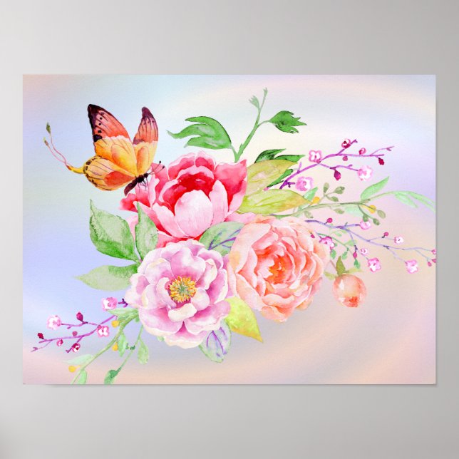 holiES - Wasserfarben Frühlingsblumen Bouquet 2 Poster (Vorne)