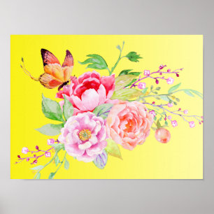 holiES - Wasserfarbene Frühlingsblumen Bouquet 2 Poster