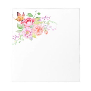 holiES - Watercolor-Frühlings-Blumen-Blumenstrau Notizblock
