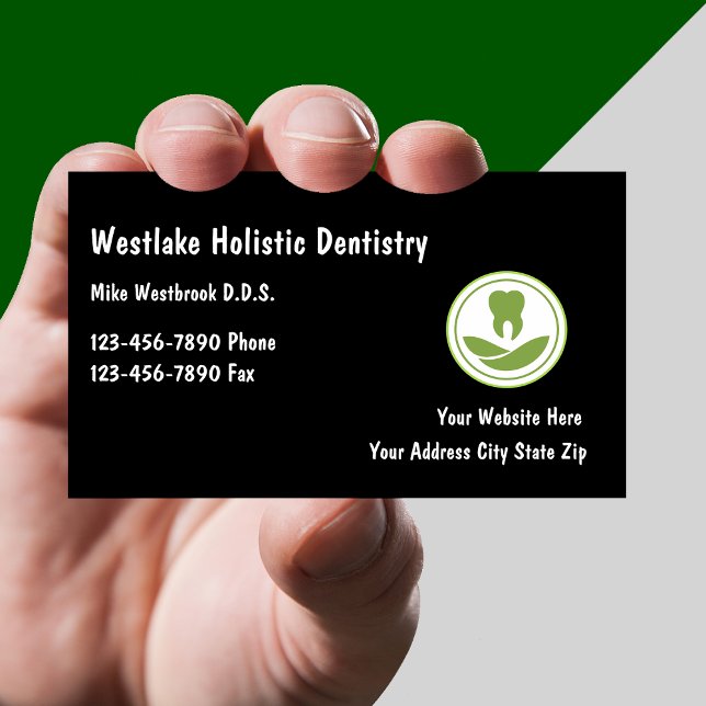 Holistic Dentistry Modern Logo Cartes de visite (Créateur téléchargé)