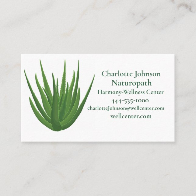 Holistic Medicine Wellness Centre Naturopath Green Visitenkarte (Vorderseite)