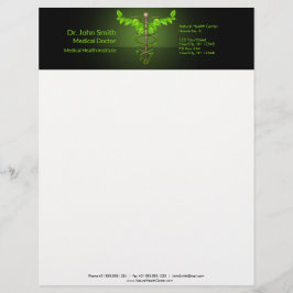 Holistische Alternative Medical Caduceus Green Blä Briefbogen