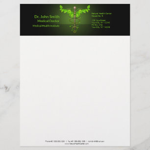 Holistische Alternative Medical Caduceus Green Blä Briefbogen