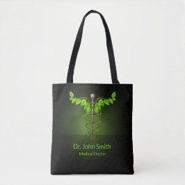 Holistische Alternative Medical Caduceus Green Blä Tasche