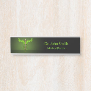 Holistische Alternative Medical Caduceus Green Blä Türschild