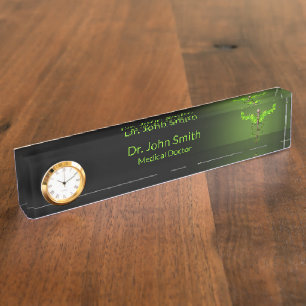Holistische Alternative Medical Caduceus Green Ver Namensplakette