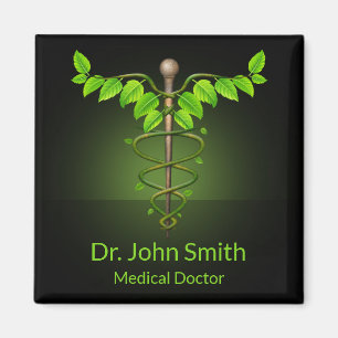 Holistische alternative medizinische Kaduzäus grün Magnet