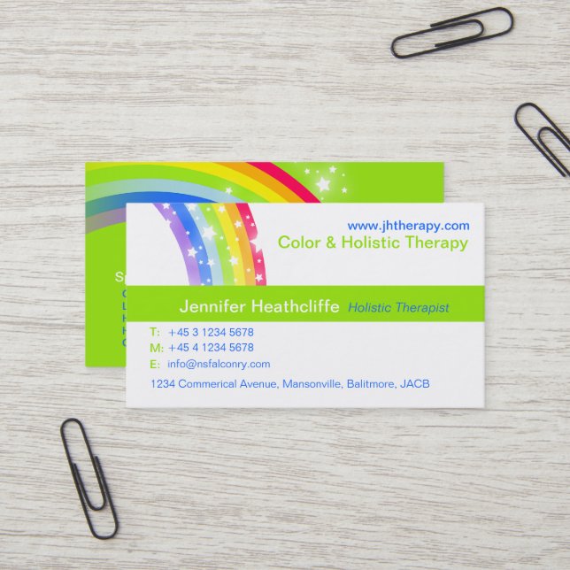 Holistische Farbtherapie-FirmenVisitenkarte Visitenkarte (Vorderseite/Rückseite Beispiel)