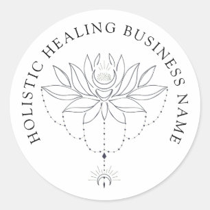Holistische Heilung Lotus Blume Business Runder Aufkleber