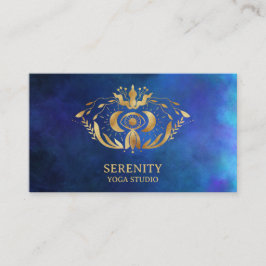 Holistischer Himmelsmond Dritter Augennebel Blau Visitenkarte