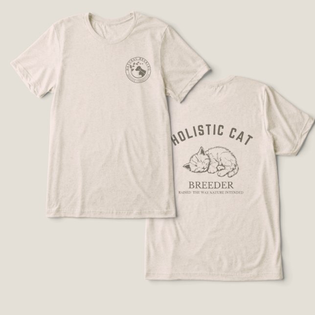 Holistischer Katzenzucht-T - Shirt - Unisex-neutra (Design Vorderseite & Rückseite)