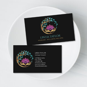Holistischer Massagetherapeut Wellness Spa Lotus Visitenkarte