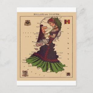 Holland & Belgien Postkarte