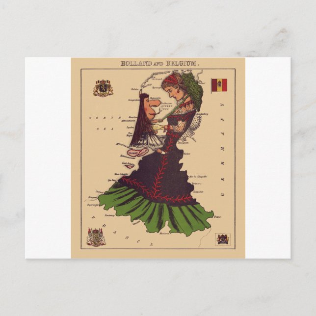 Holland & Belgien Postkarte (Vorderseite)