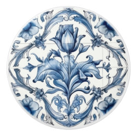 Holland Blue Tulip Pattern Keramikknauf